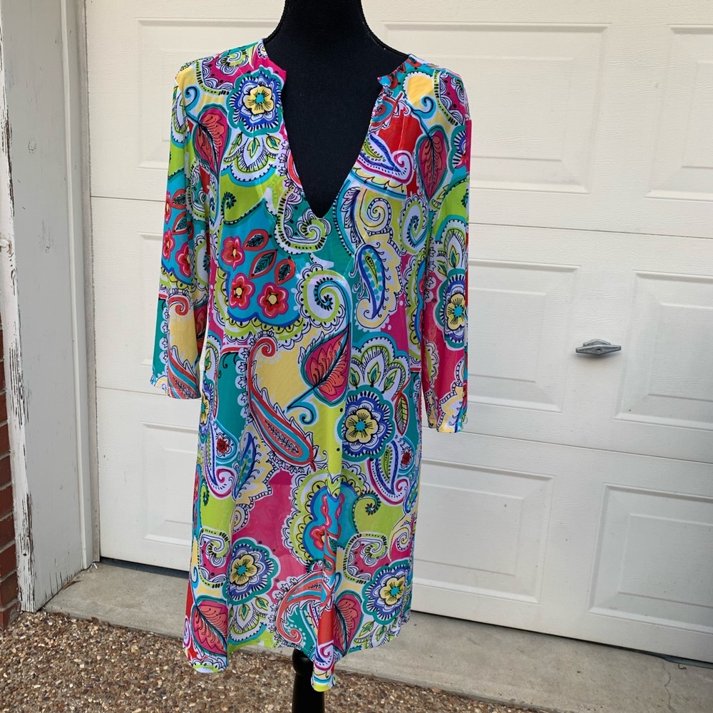 Anne Cole Signature Bright Paisley Tunic Swim Coverup